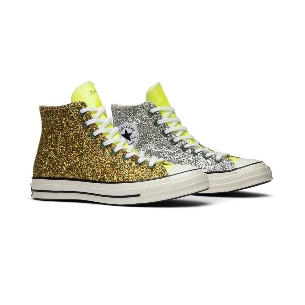 NWT Converse JW Anderson x Chuck 70 High 'Glitter Pack Gold Silver Sz 10.5 - Picture 8 of 9